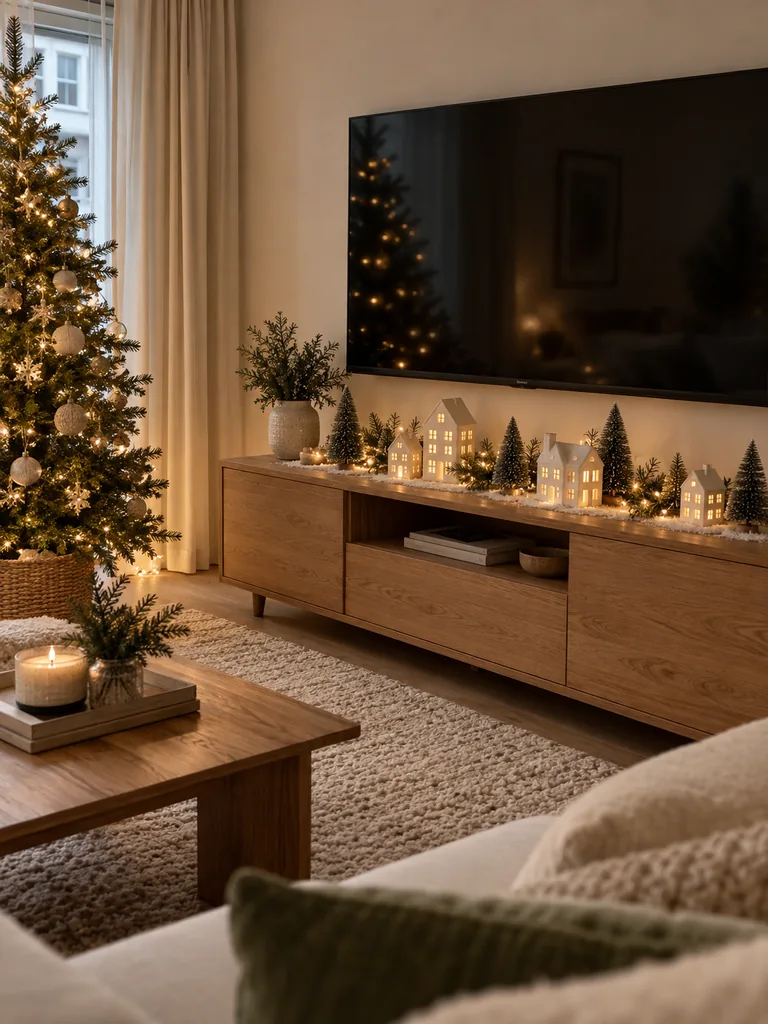 Under TV Christmas Village