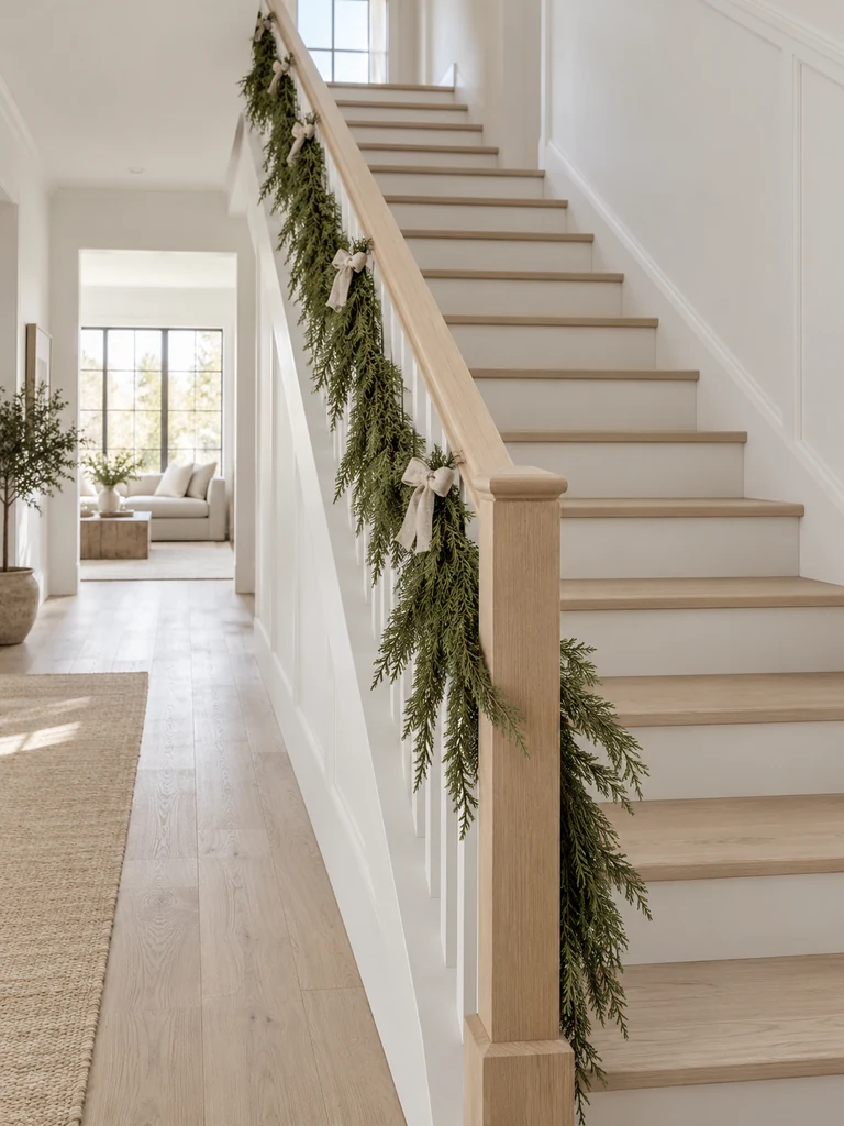 Understated Staircase Greenery