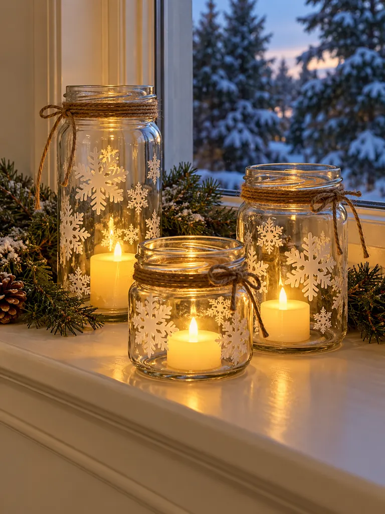 Upcycled Glass Jar Lanterns