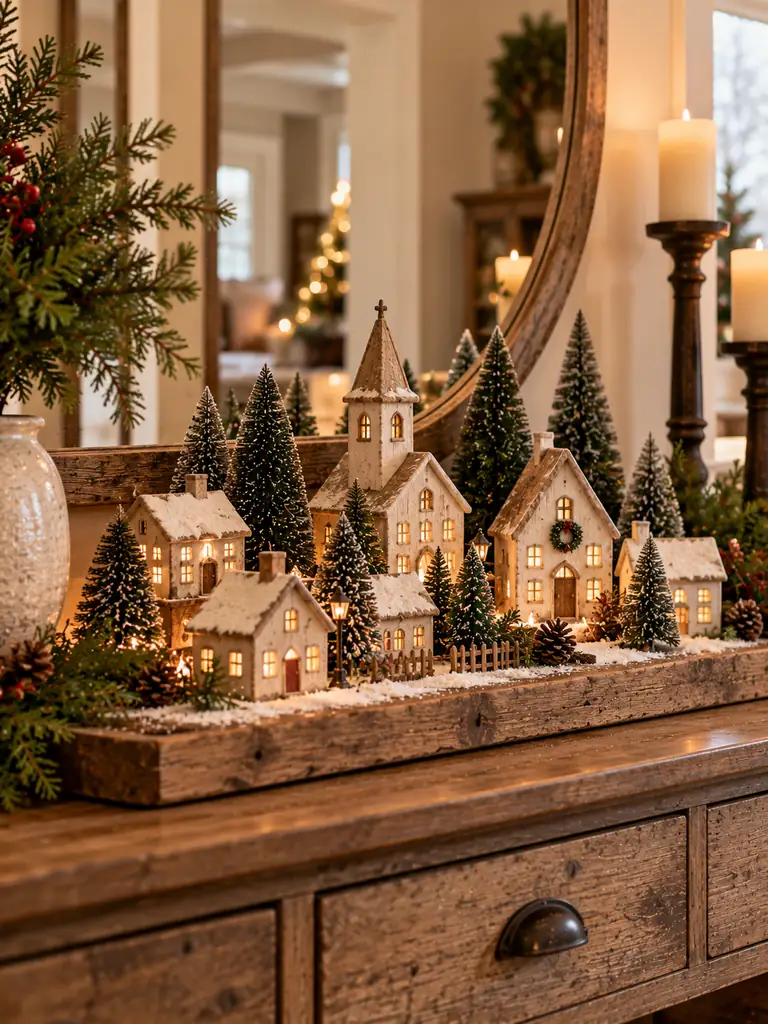 Vintage Christmas Village Display