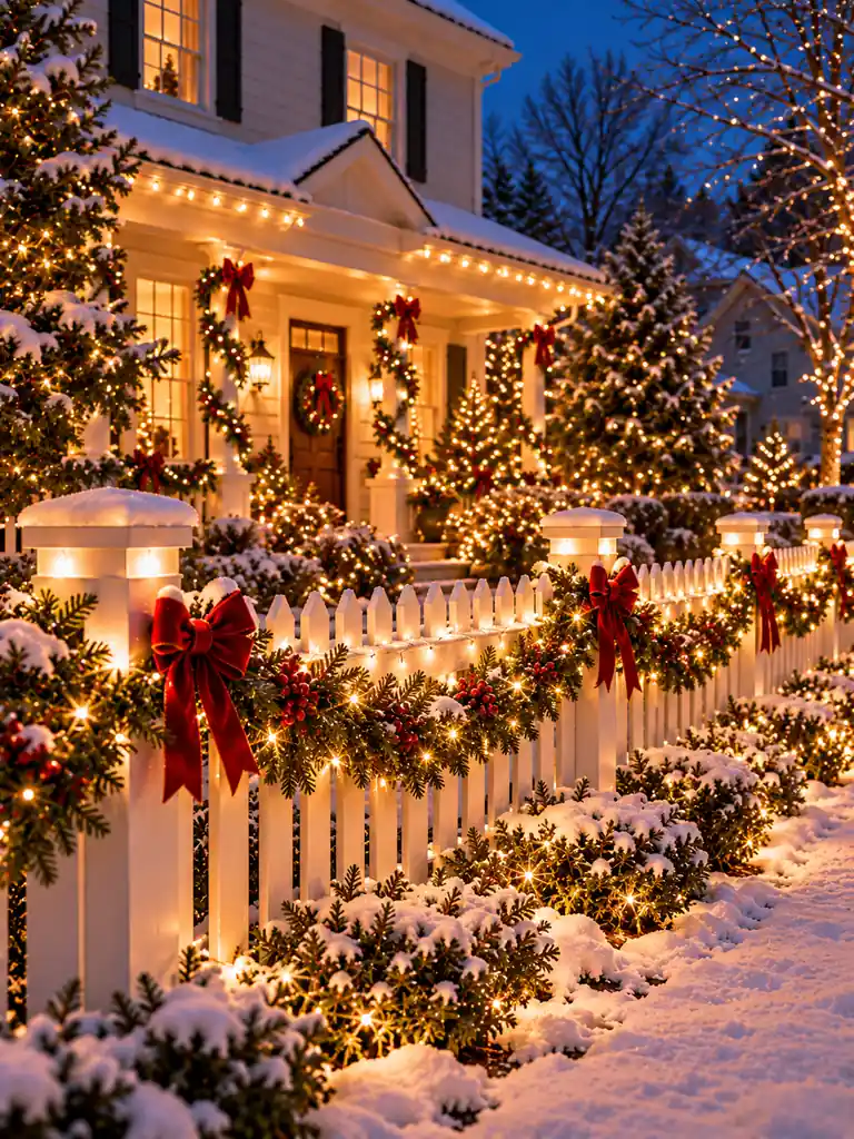 Warm White Fence Lights