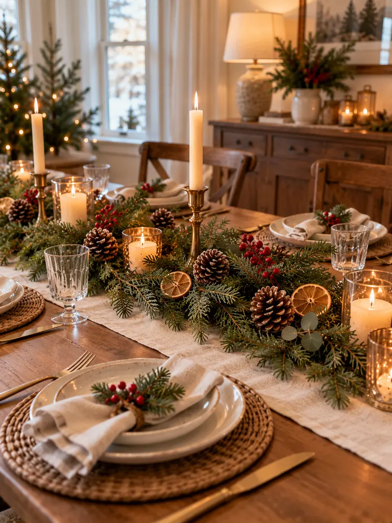 Winter Greenery Table Decor